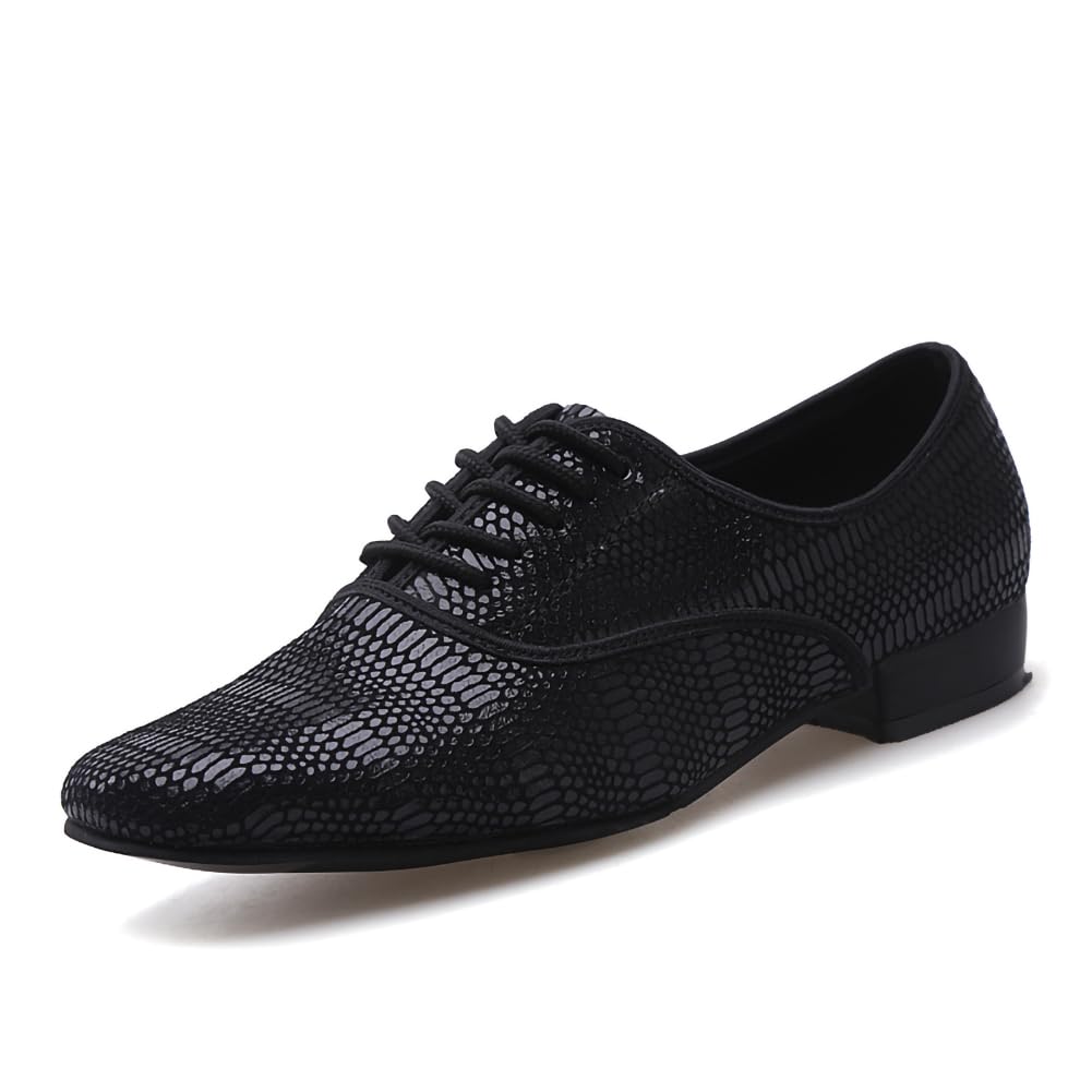 Men's Classic Modern Formal Lace-Up Shoes Leather Lined Dress Shoes Waltz Dance Practice Shoe Model 207
