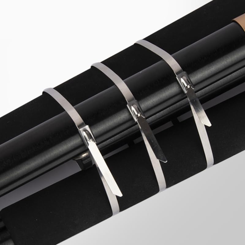 Fascetta stringicavo 30 pezzi Fascette stringicavo in acciaio inox Fascette stringicavo in metallo con rivestimento in metallo con chiusura a zip Fascetta stringicavo elettrica multifunzionale (C