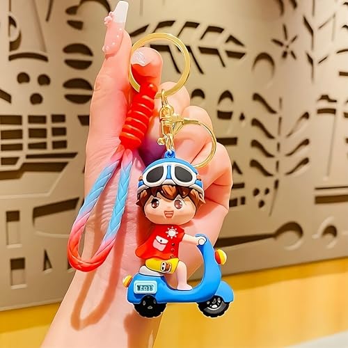 Image of Cute Cartoon Character Silicone 3D Key Chain with Strap Charm & Metal Hook, Merchandise Key Rings Gift for Kids Girls Boys Men & Women
