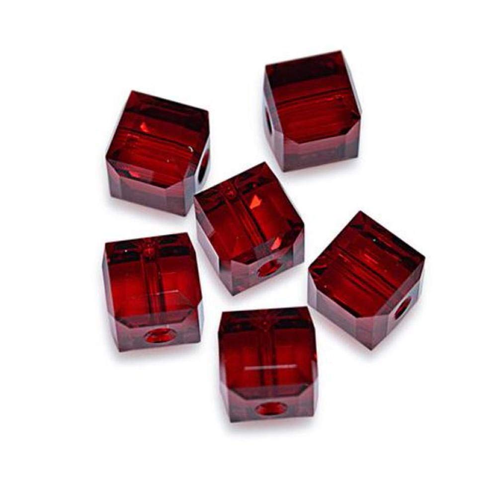 24pcs Adabele Austrian 8mm Faceted Loose Cube Crystal Beads Siam Red Compatible with Swarovski Crystals Preciosa 5601 SSC805