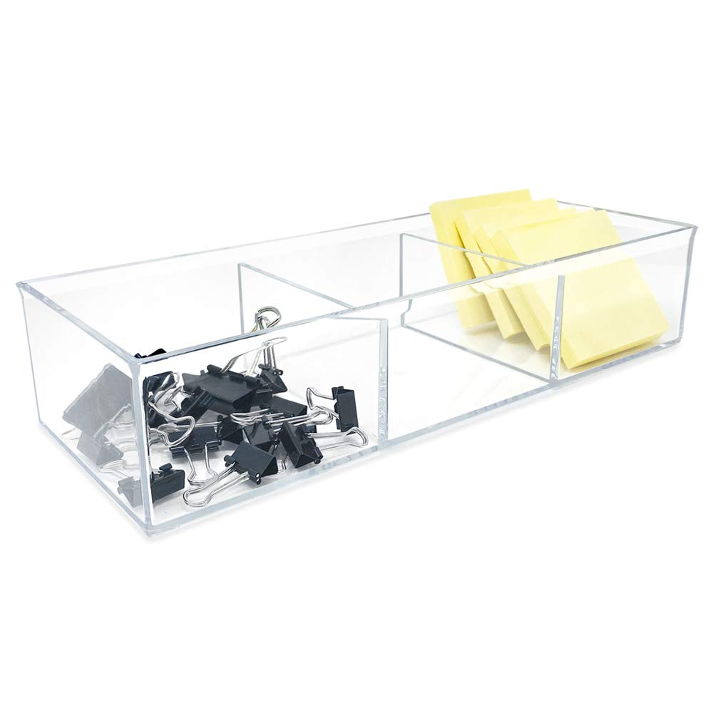 Isaac Jacobs Large 3-Compartment Acrylic Stackable Organizer (12.9