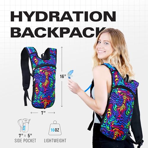 Image of Sojourner Rave Hydration Pack - Hydration Backpack - Hydropack with 2L Bladder - Water Backpack for Festivals, Hiking, Running, Biking and More