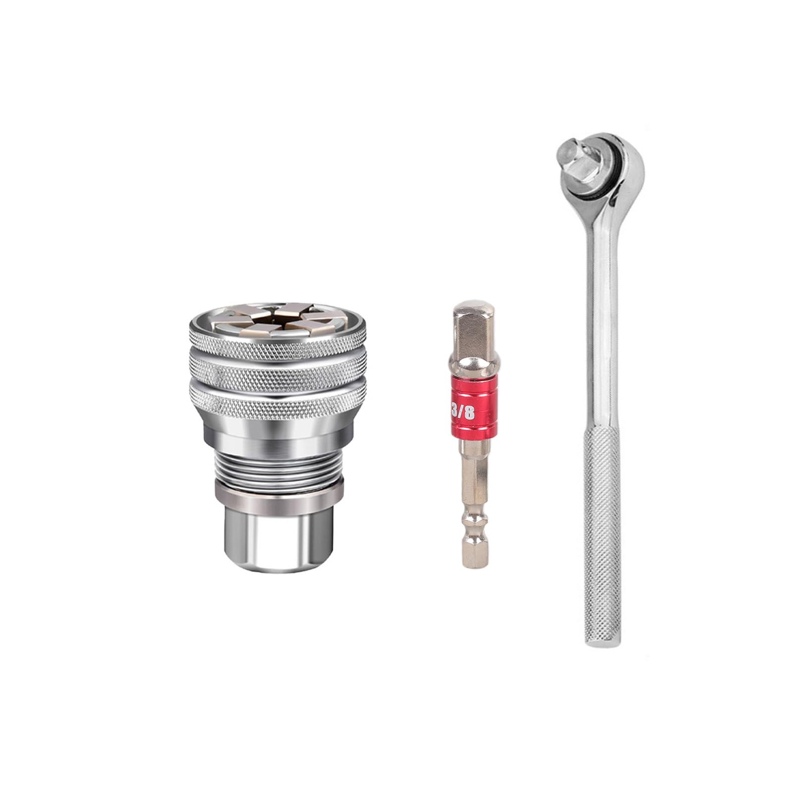 Tsophreniq Set 1 Universally Socket Wrench, 3 / 8Inch Hexagonal Wrench Adapter Set For Drilling And Fastening Manual Socket