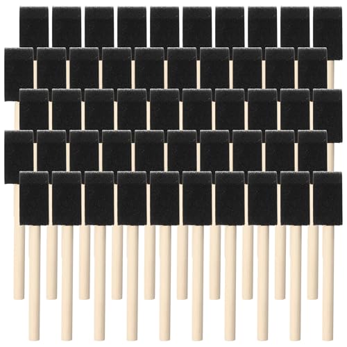 Bulk Foam Paint Brushes 50 Pcs Disposable 1-inch Sponge Brushes for Painting Staining Varnishes & DIY Craft Projects - By TX liteart