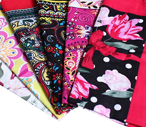 La Closure Womens Assorted Retro Style Floral 100% Cotton Large Print Hankerchiefs 16 Inch #TOP6