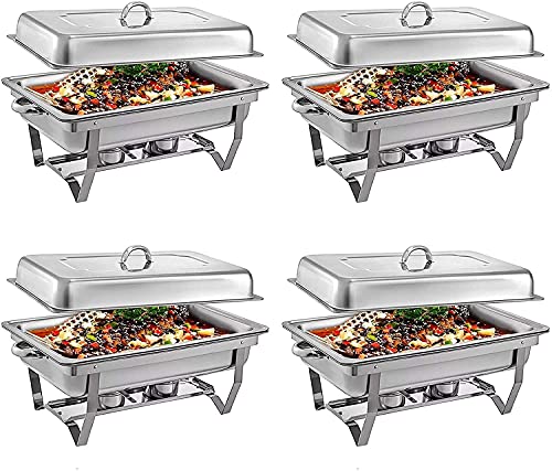 XBSXP Chafing Dish Buffet-Set aus Edelstahl, Chafer Dish Speisenwärmer Komplettset mit Wasserpfanne, Speisepfanne…