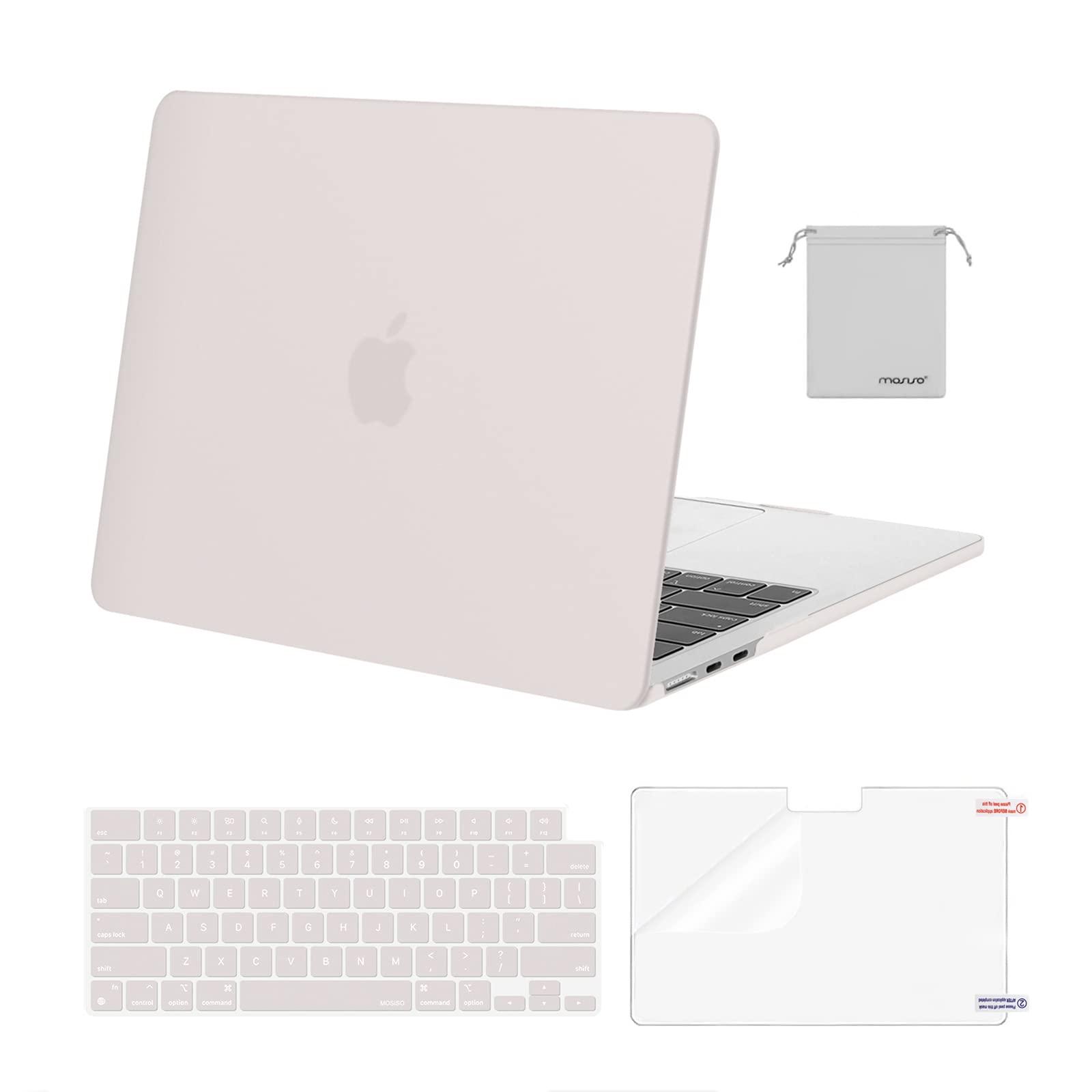 MOSISO Compatible with MacBook Air 13 inch Case M5 2026 M4 2025 M3 M2 2024-2022 A3449 A3240 A3113 A2681,Hard Shell&Keyboard Cover&Screen Film&Pouch for MacBook Air 13.6 inch Case, Crystal Clear — view 22