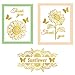 GLOBLELAND 3PCS Girasole Farfalla Grazie, Piastra in Metallo Hot Foil per Goffratura Scrapbooking Album di Foto Decor Fai da Te Carta Regalo, Modello Metallico Decorare