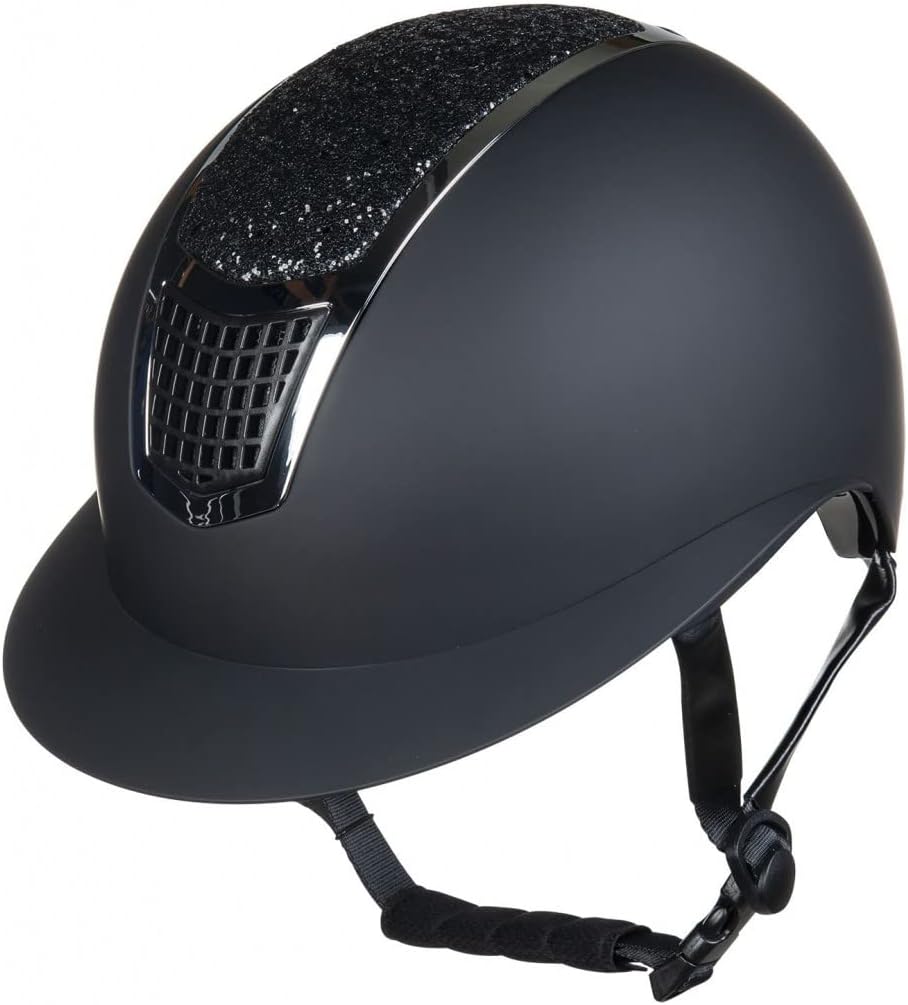Casque d'équitation HKM Glamour Shield Noir/Argenté
