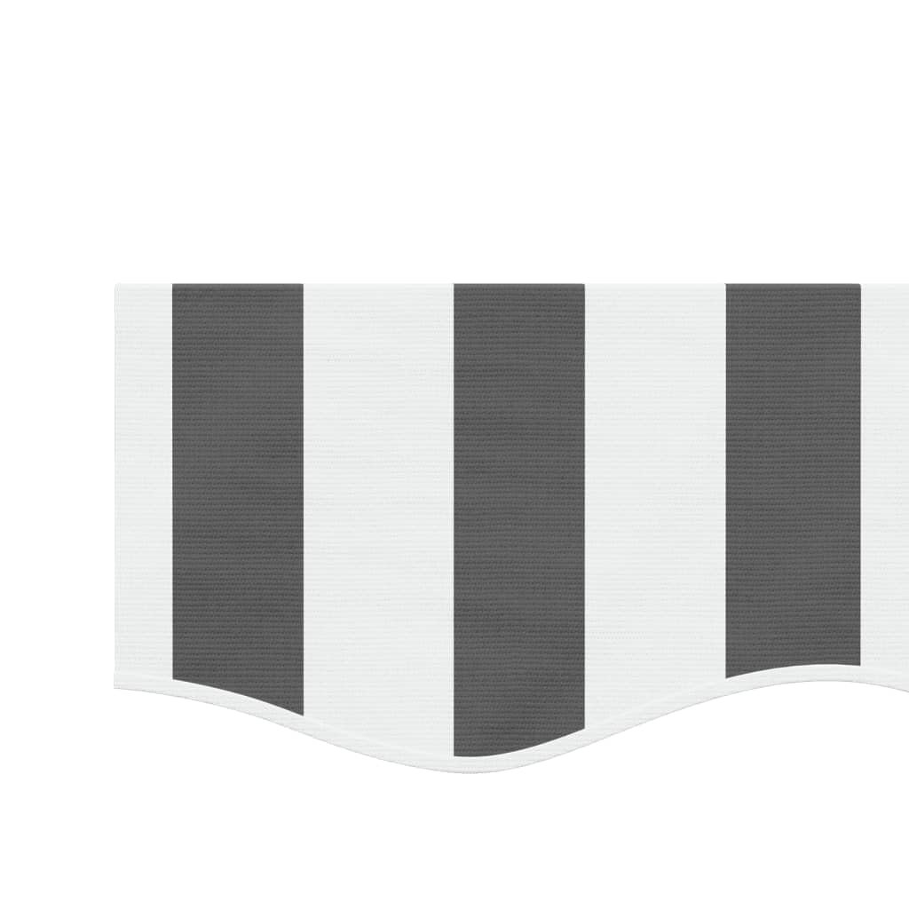 Store banne anthracite à rayures blanches - 5 m de large - 100 % polyester avec revêtement polyuréthane - Imperméable - Résistant aux UV - Résistant aux intempéries - Pour jardin, balcon