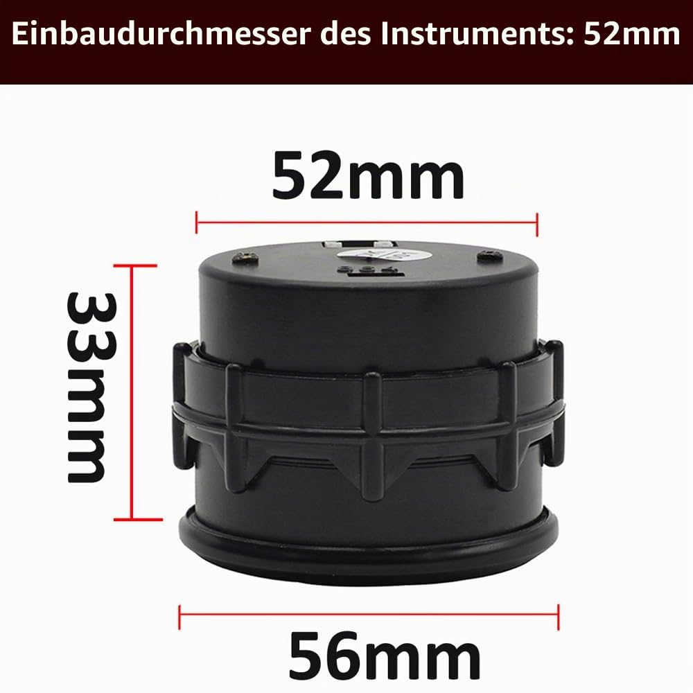 ETOPARS Universelle Auto Abgastemperaturanzeige 2Zoll 52mm Auto Abgasmessgerät Digitales Auspuff Gas Temperatur Anzeige Abgas Rot Lichtanzeige Instrument Rauchtönung Len