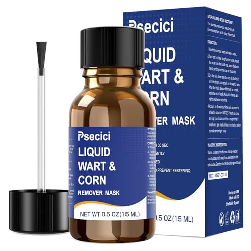 Plantar Wart Remover for Feet & Hands - Fast Acting Liquid Treatment for Common & Flat Warts, Corns & Calluses | 0.5FL OZ (15mL)
