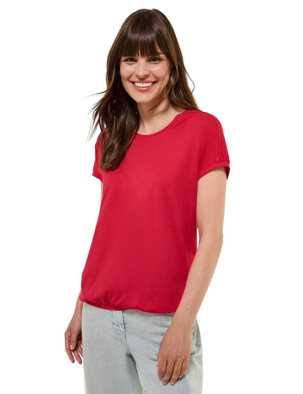 Cecil Women's 3226038 Shirt in Plain Colour, Glazed Apple Red, XS