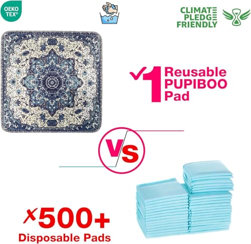 Image of PUPIBOO Washable Pee Pads for Dogs and Cats - Super Absorbent Reusable Puppy Training Pads - 100% Waterproof, Leak-Proof & Non-Slip Whelping Pads for Pet Housebreaking