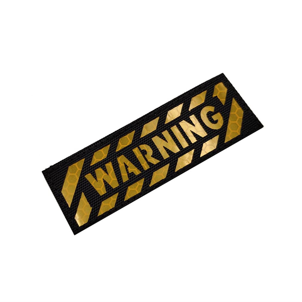 Warning Reflective Embroidered Patch Zebra Crossing Warning Patch Stamp Embroidered Fabric Patch with Hook and Loop Backing for Jacket Shirt Backpack