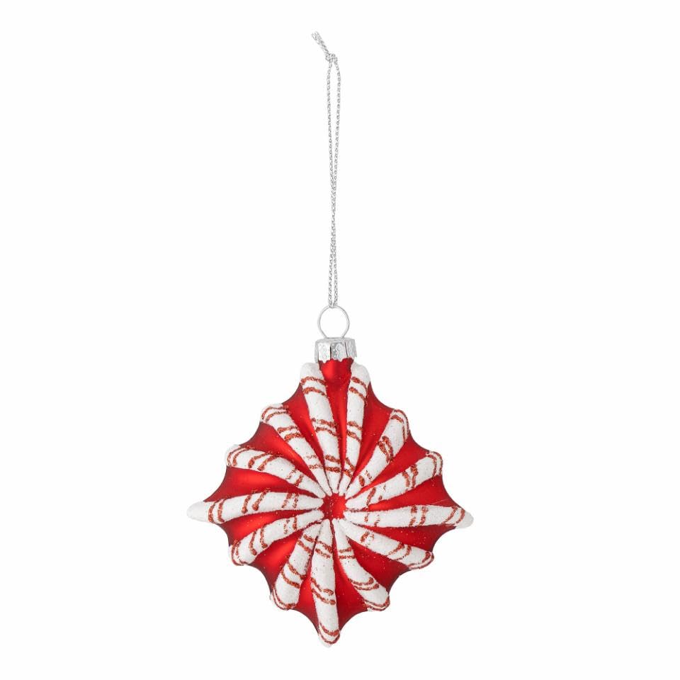 Bloomingville Candy Ornament Glass Christmas Bauble Diameter 9cm Red, 9 cm