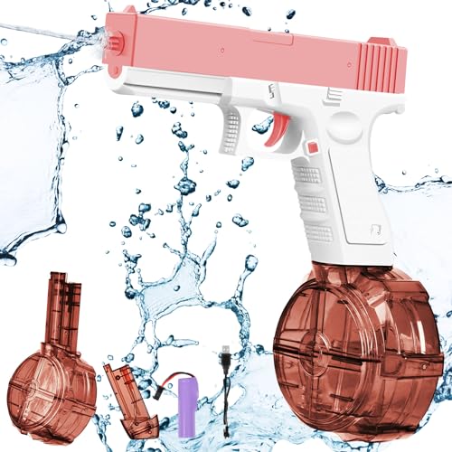 OSDUE Wasserpistole für Kinder,Automatische Wasserpistole Reichweite 26-32 Ft Große Kapazität 435cc und 60cc x2 Spielzeu...