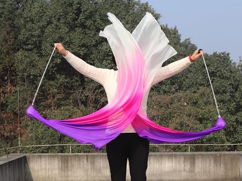 Winged Sirenny Spinning 53" Sheer Silk Veil Poi Ball, Play Silk Scarf for Belly Dance and Worship Praise4