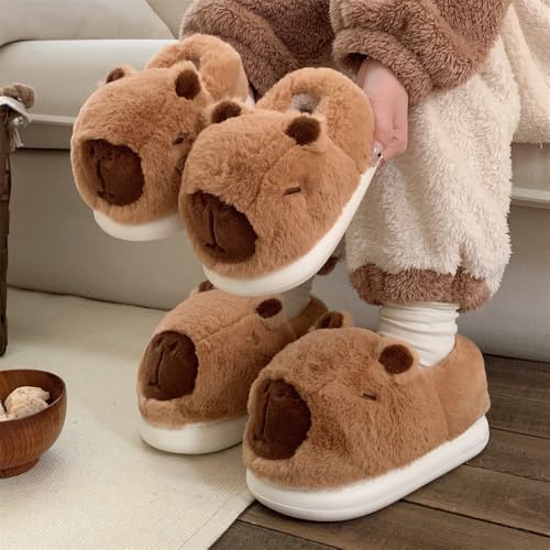 Capybara Slippers for Women Men,Character Slippers,Cute Animal Slippers,Winter Cartoon Slippers for Women,Cozy Home Slippers4