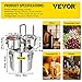 VEVOR Alcohol Still 8GAL/30L, Alcohol Distiller with Thumper Keg, Distillery Kit for Alcohol with Copper Tube & Build-in Thermometer & Water Pump