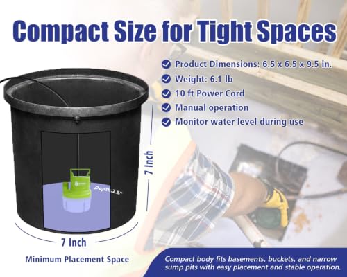 Image of Green Expert 1 /4HP Submersible Utility Pump, 2000GPH Flow, 316 Stainless Steel Components, Corrosion-Resistant for Pool, Hot Tub, Saltwater, Seawater, Vinegar, Tankless Heater Flush and Water Removal