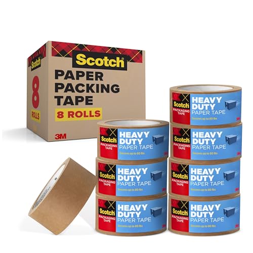 Scotch Box Lock Paper Packing Tape, Kraft Brown,...