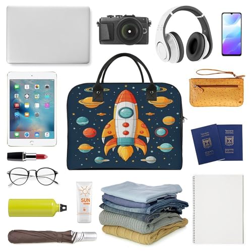 Maletín ligero para laptop unisex con diseño nave espacial miniatura 5