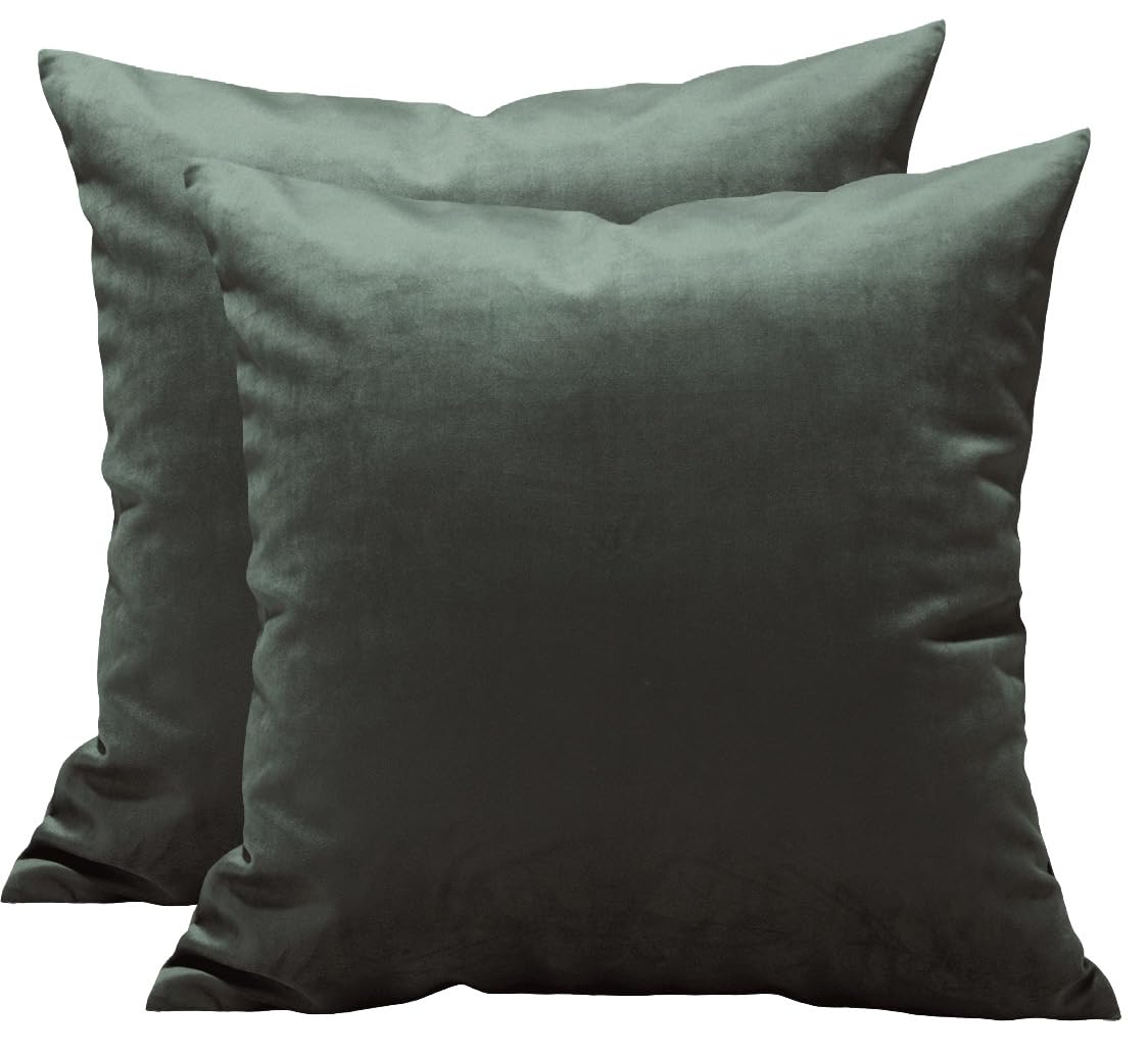 TangDepot 2-Pack Super Soft Velvet Pillow Covers, 20x20 Grass Green — view 136
