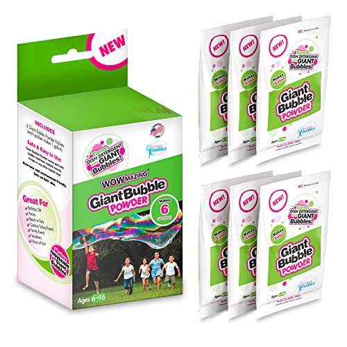 WOWmazing Big Bubble Refill Powder Mix (6 Packets) - Turns Dish Detergent into Giant Bubbles. Makes...