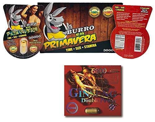 New Burro EN Primavera 30000 All Natural Male Enhancement Sex Pills (24 Pill + Bonus Jack Royal Pill)
