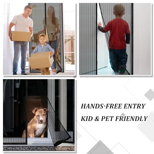 image for Amzjjle Magnetic Screen Door - Self Sealing, Heavy Duty, Hands Free Me