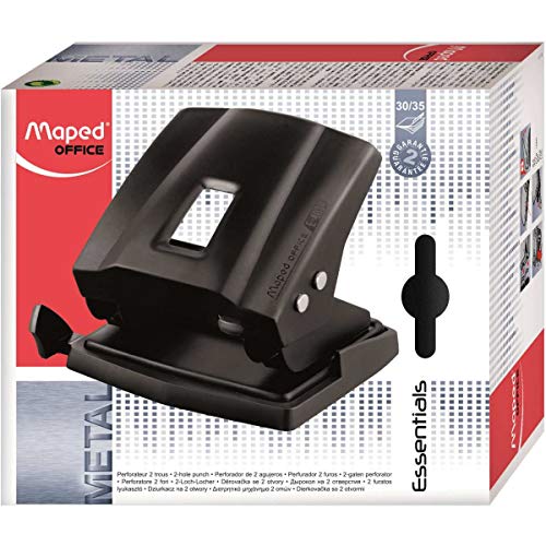 Perfurador 30/35 Folhas, Maped, Essentials Metal, 403411, Preto