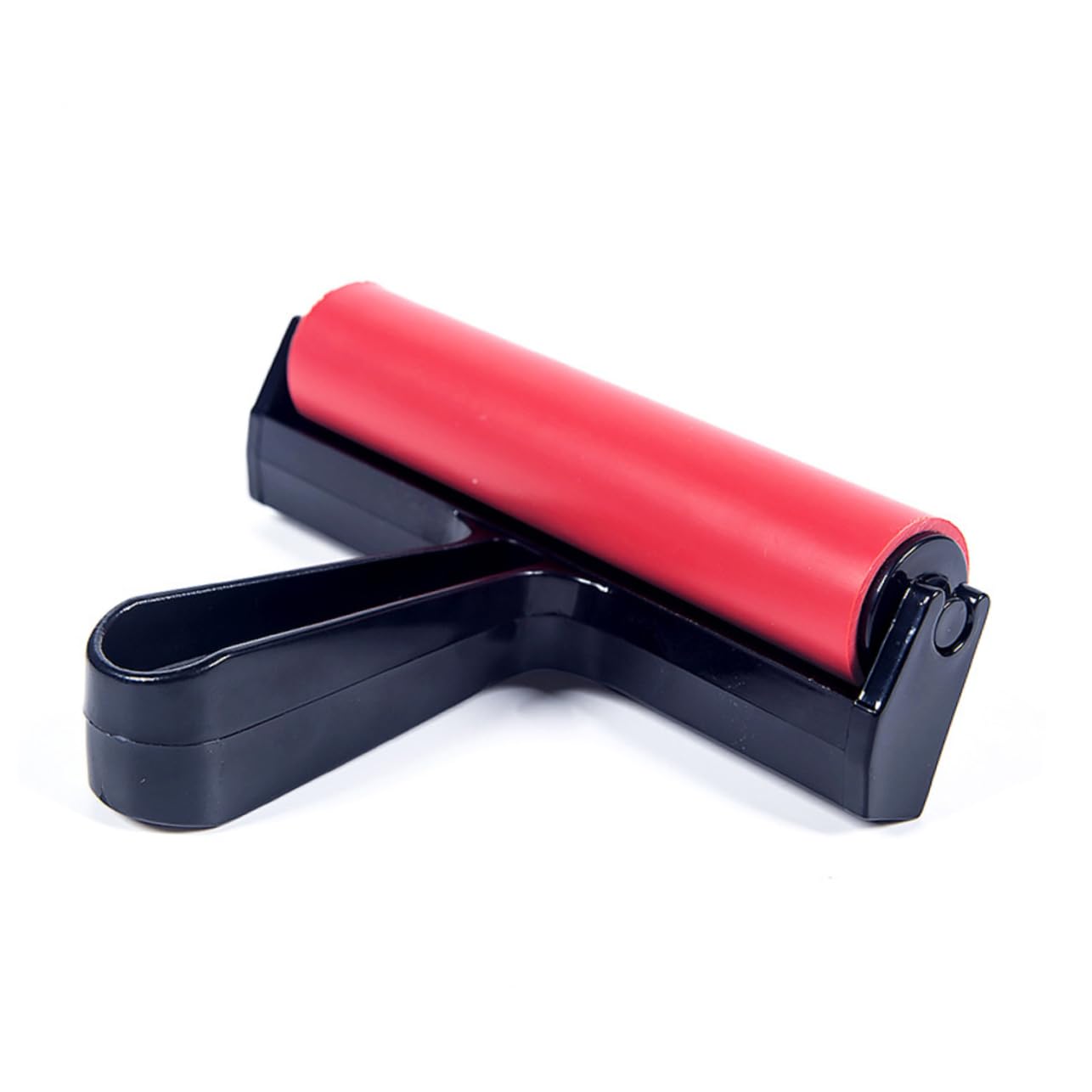 Beatifufu 10cm Painting Roller Glue Roller Ink Roller Stamping with Plastic Frame for Art Projects Red