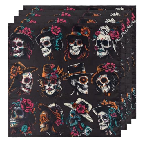 Servilletas de Tela Mexican Day of The Dead Set x4 miniatura 1