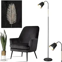 Luminária Abajur De Chão Pedestal Articulada Flexível 1,60m Escritório Estilo Clássica Iluminação Direcionável, Design Sofisticado e Máximo Conforto Visual (Preta)