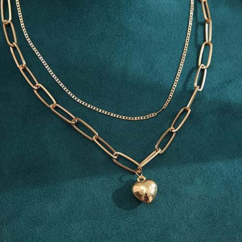 Plated Hearts Layered Necklace