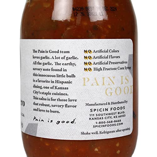 Pain is Good- Habanero Garlic Salsa - 15.5 Ounces- Made in USA with Cayenne & Habanero Peppers - All Natural Ingredients, Non-GMO, Gluten-Free, Sugar-Free, Vegetarian, Keto - image 2