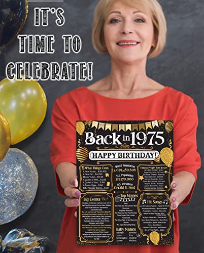 lone star art 50th birthday decorations - 11x14 unframed 1975 year in review poster - fun facts card for men amp women turning 50 - vintage party decor amp gift idea for him or her