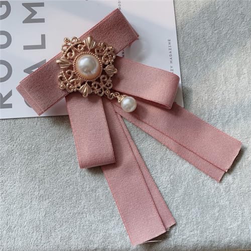 Image of Rhinestone Retro British Style Pre-tied Adjustable Fabric Ribbon Bow Tie for Women Men Uniform Necktie Bownot