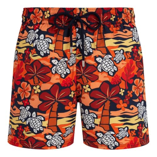 Men's Stretch Short Swim Trunks Monoi Turtles