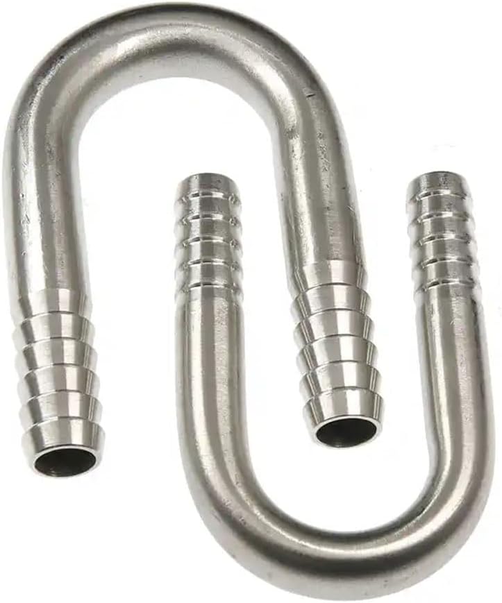 1pcs 6mm 8 10 12 16 20 25mm Hose Barb U-Shape Pagoda Connector, 304 Stainless Steel Hosetail Splitter Pipe Fitting Water Gas(25mm)