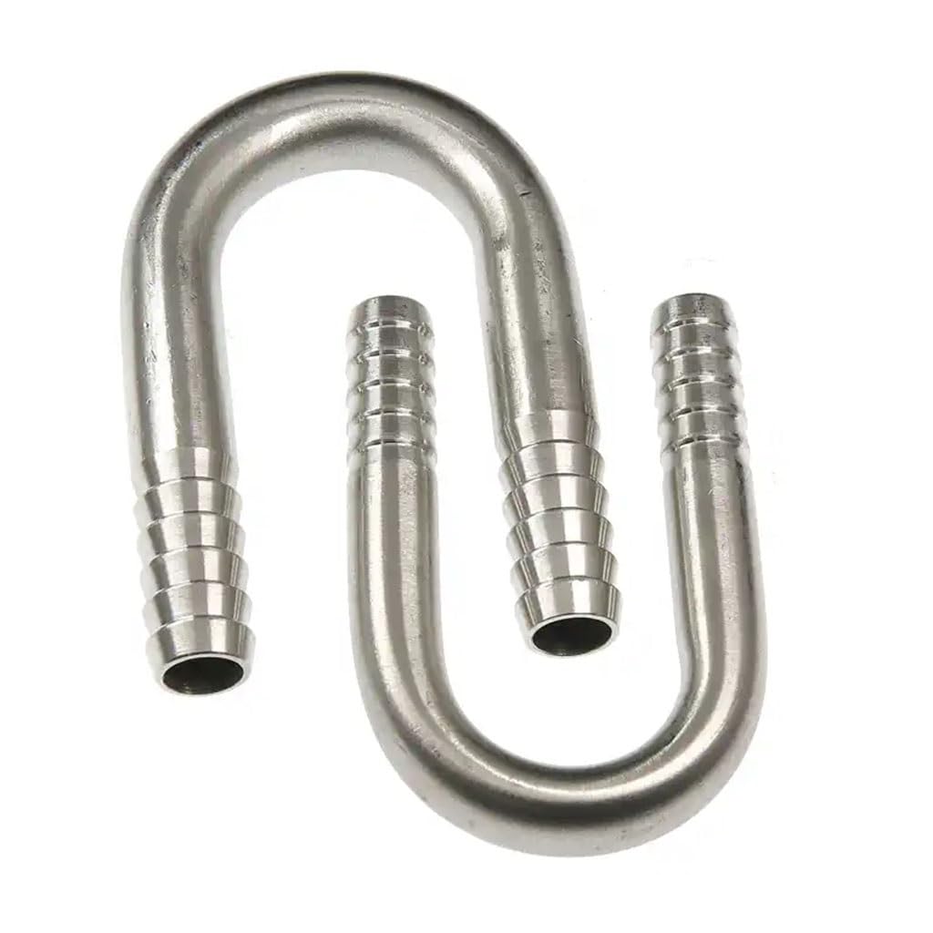 304 Stainless Steel U-Shaped Pagoda Connector for 6mm-25mm Hose Barb - Durable Elbow Fitting for Water, and Oil, 1pcs(16mm)