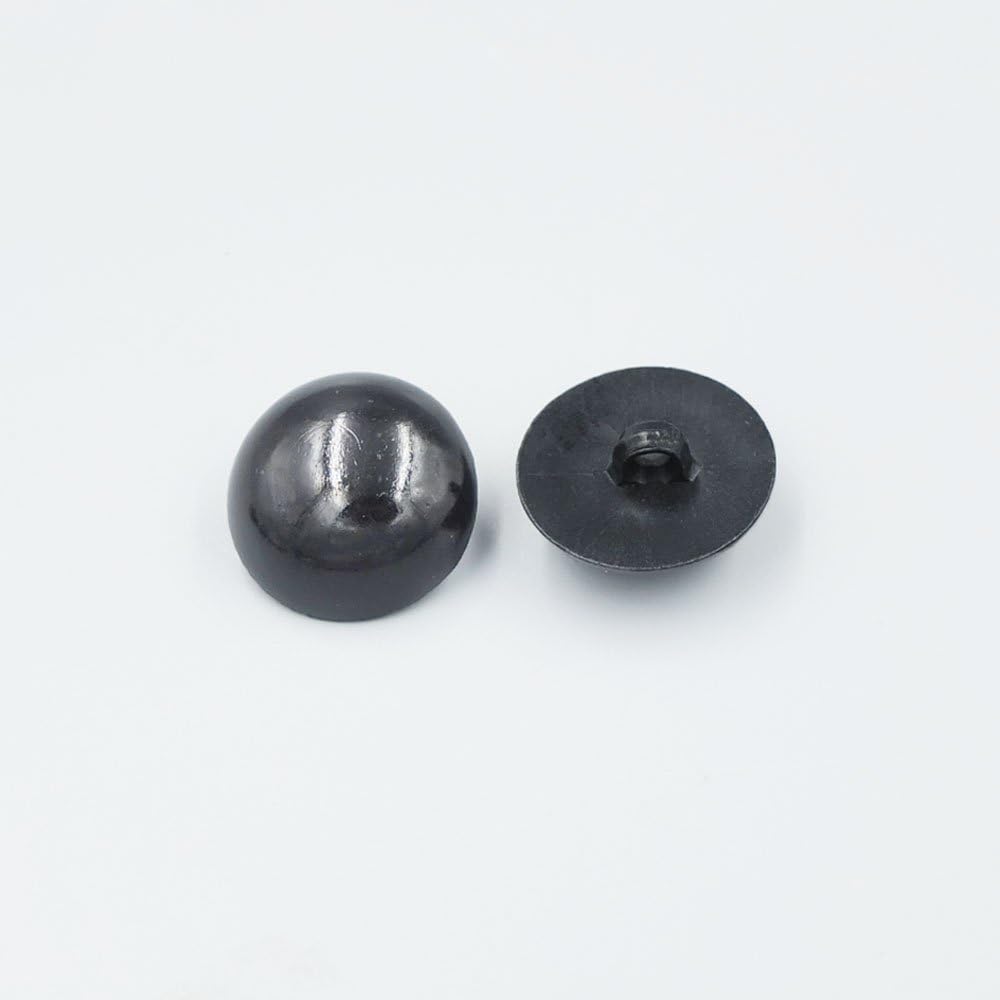 Bluemoona 100 Pcs Sew on Glossy Black Shank Acrylic Button Bear Doll Nose Eyes DIY hand sewing 15MM