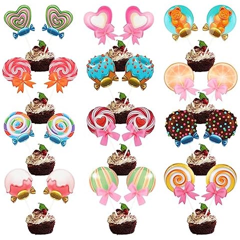 DACSTLWKJ Candyland Cupcake Toppers Cover