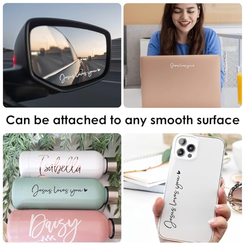 Image of 3x inchJesus Love You inch Car Rear View Mirror Stickers, Rearview Mirror Decal Car Window Decals Affirmation Reminder Sticker Laptop Bumper Sticker for Him Women Water Bottle Laptop Accessories Gifts