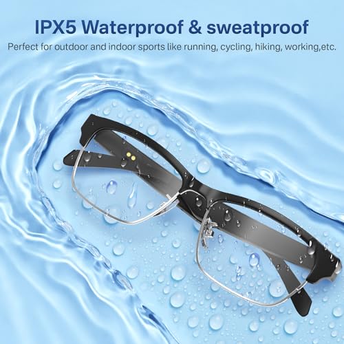 Image of GenXenon Bluetooth Audio Smart Glasses, Blue Light Glasses for Women and Men, Open Ear Sound with Mic & Speakers, Blue Light Filter & Polarized Sunglasses Lenses, Touch & Voice Assistant,