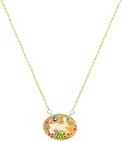 ANIZOXY Handmade Enamel Rabbit Pendant Necklace - 18K Gold Plated Titanium Steel, Adjustable Lucky Easter Oval Jewelry