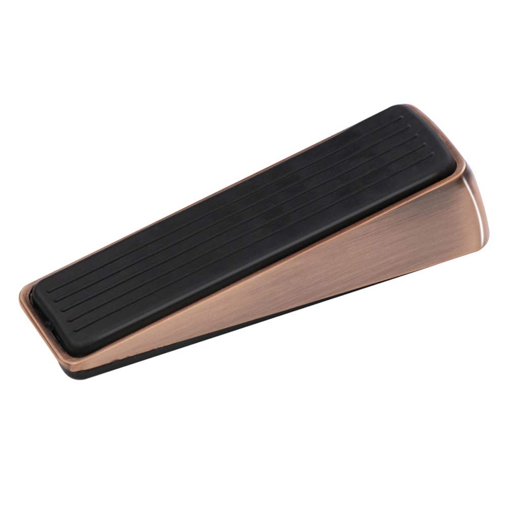 Kongeu Red Copper Rubber Floor Door Stop Wedges,Anti Slip Door Stopper For Wooden Floor,Tiles,Carpet,Doorstop For Gap Under The Door,Heavy Duty,Non-Scratch-1 Pack