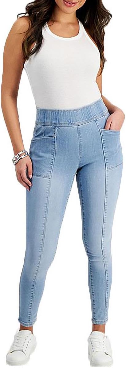 International Concepts Petite High-Rise Seamed Pull-On Skinny Jeans