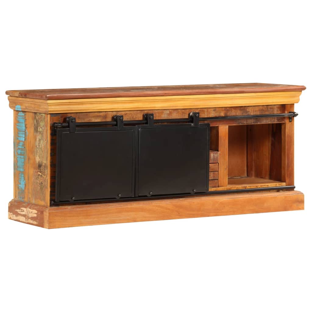 vidaXL Mobile Porta TV in Legno Massello di Recupero Vintage Armadietto Basso